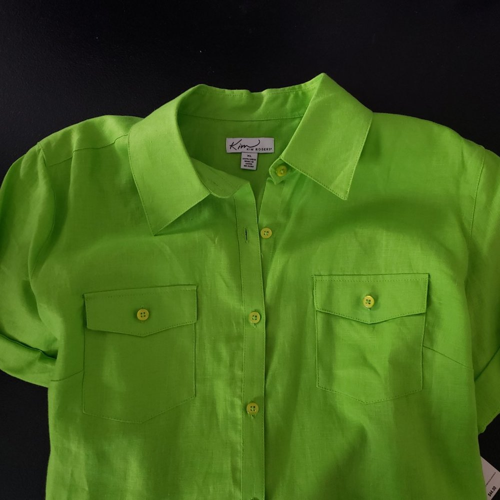 Kim Rogers Ladies XL Short Sleeve Blouse (NWT)